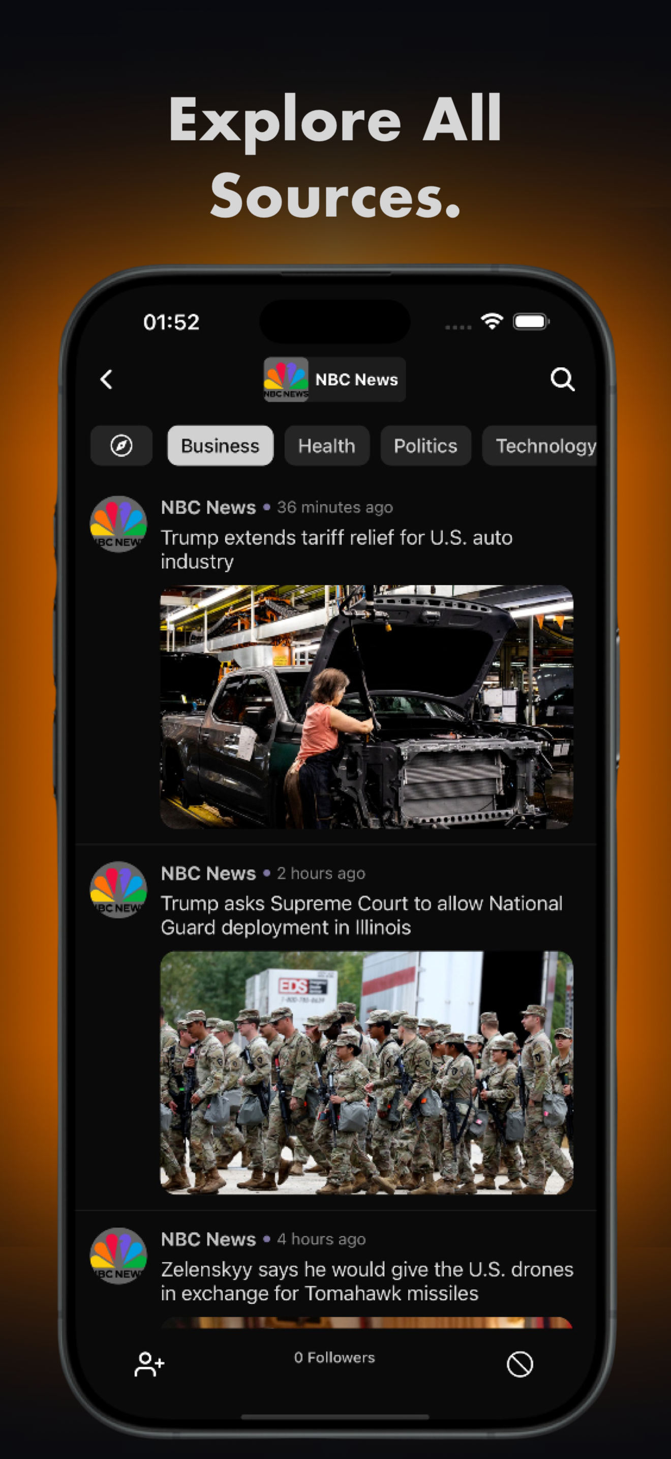 Explore all your sources – News feed and trending updates