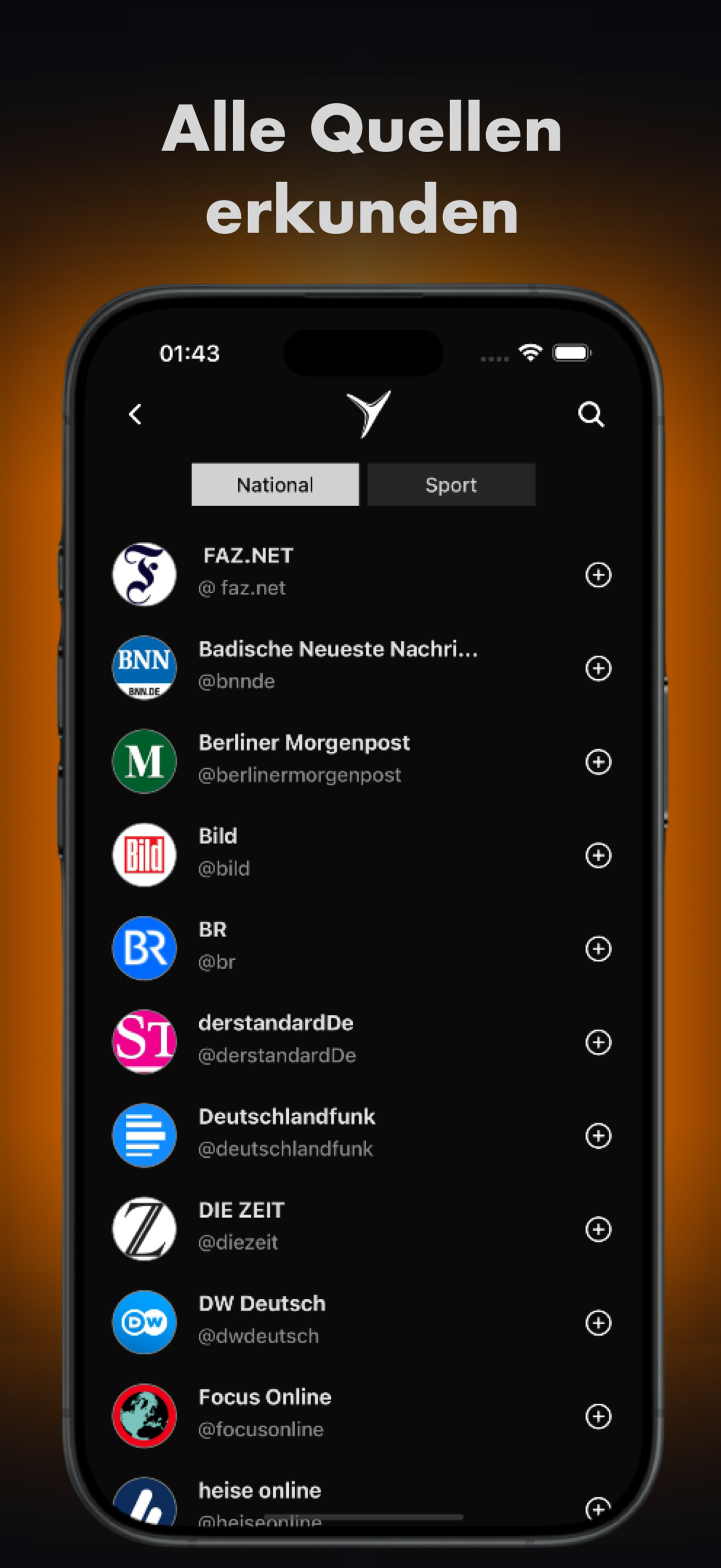 Alle Quellen entdecken - Newsfeed und Trend-Verfolgung