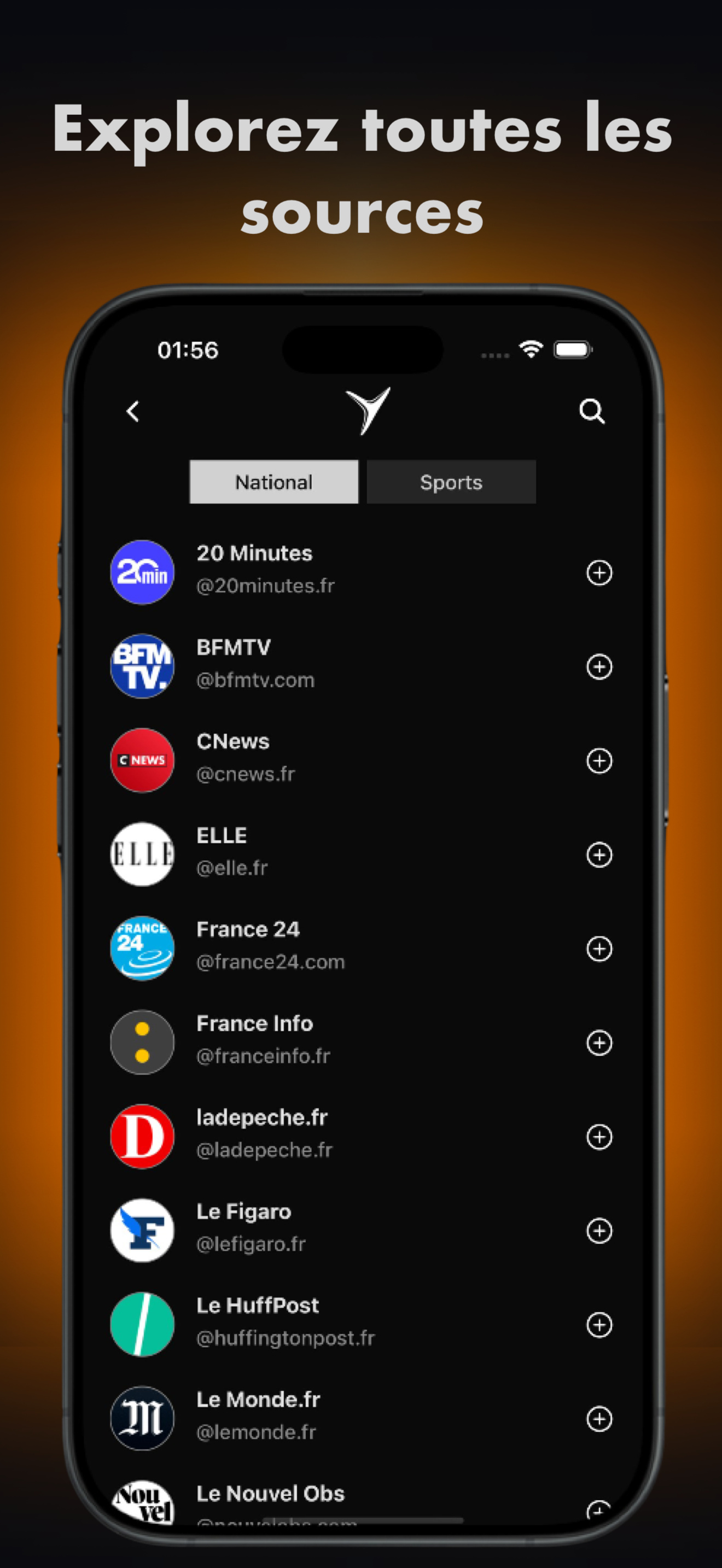Découvrez toutes vos sources